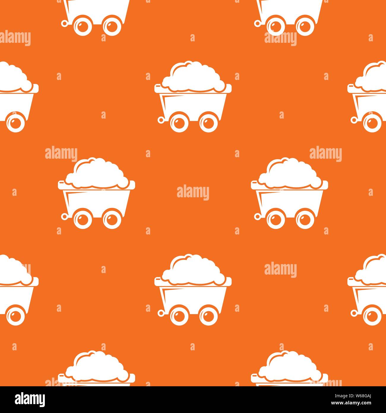 Mining cart pattern vector orange Stock Vector