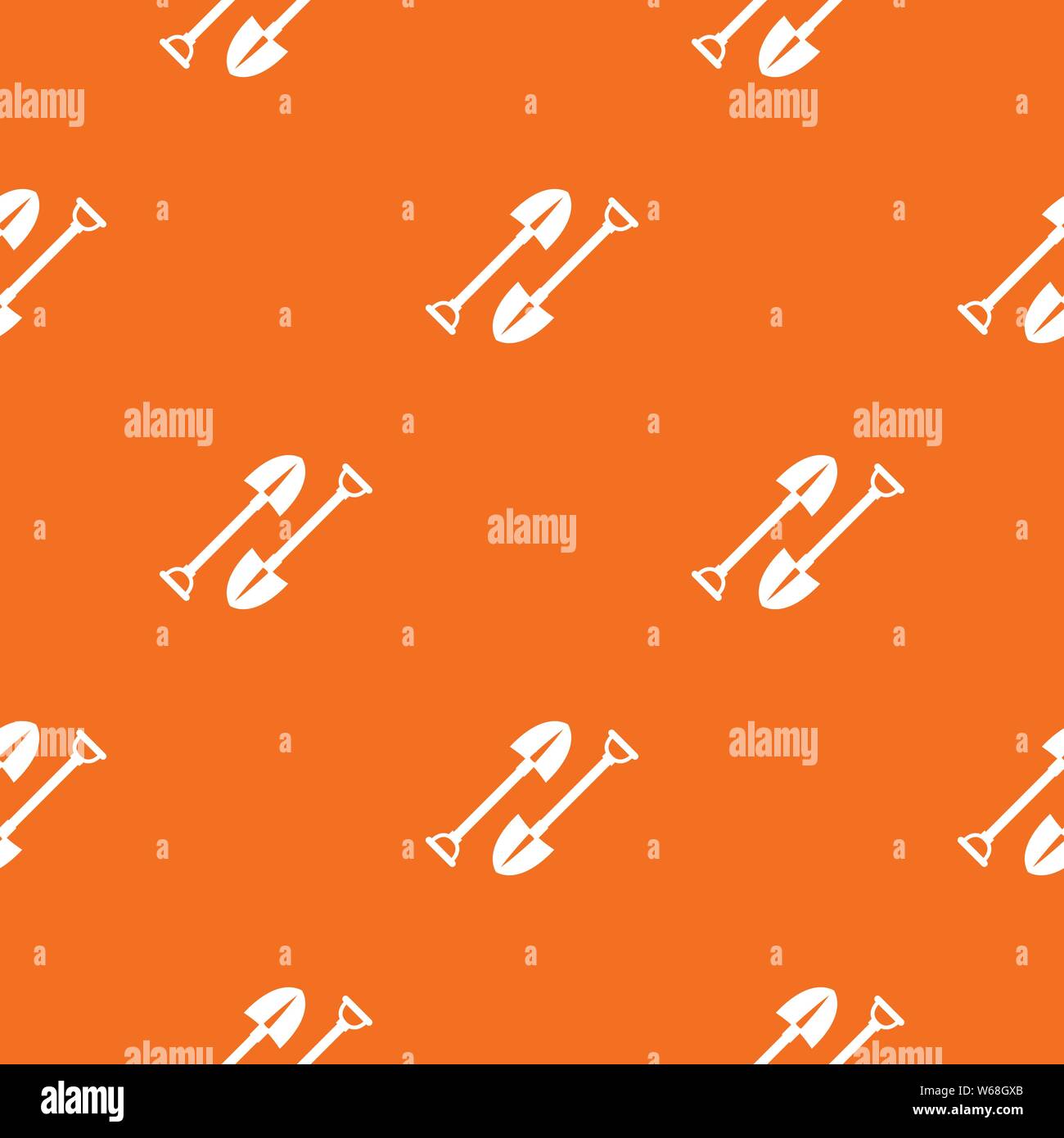 Mine shovel pattern vector orange Stock Vector