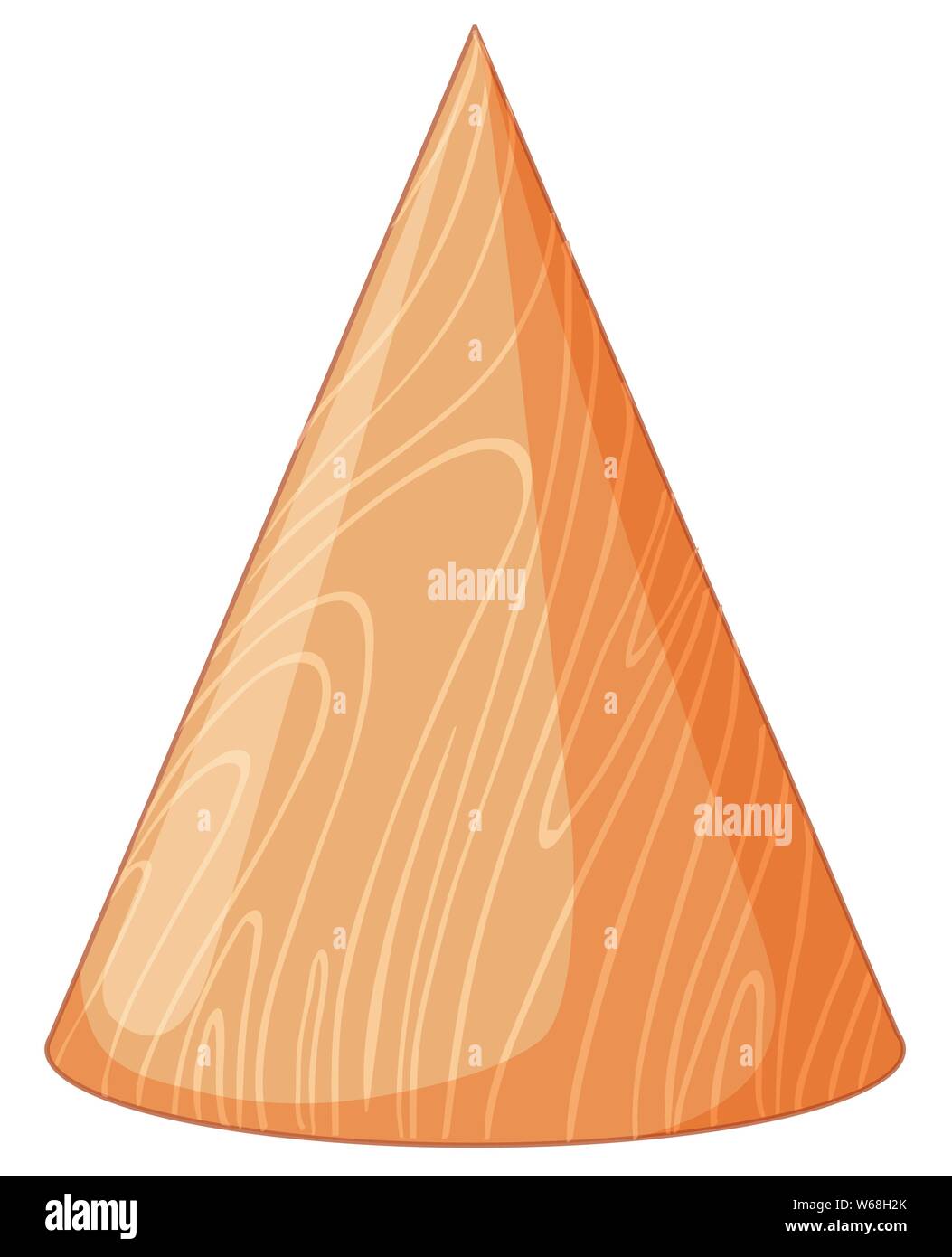 Wooden cone shape 3D object illustration Stock Vector Image & Art - Alamy
