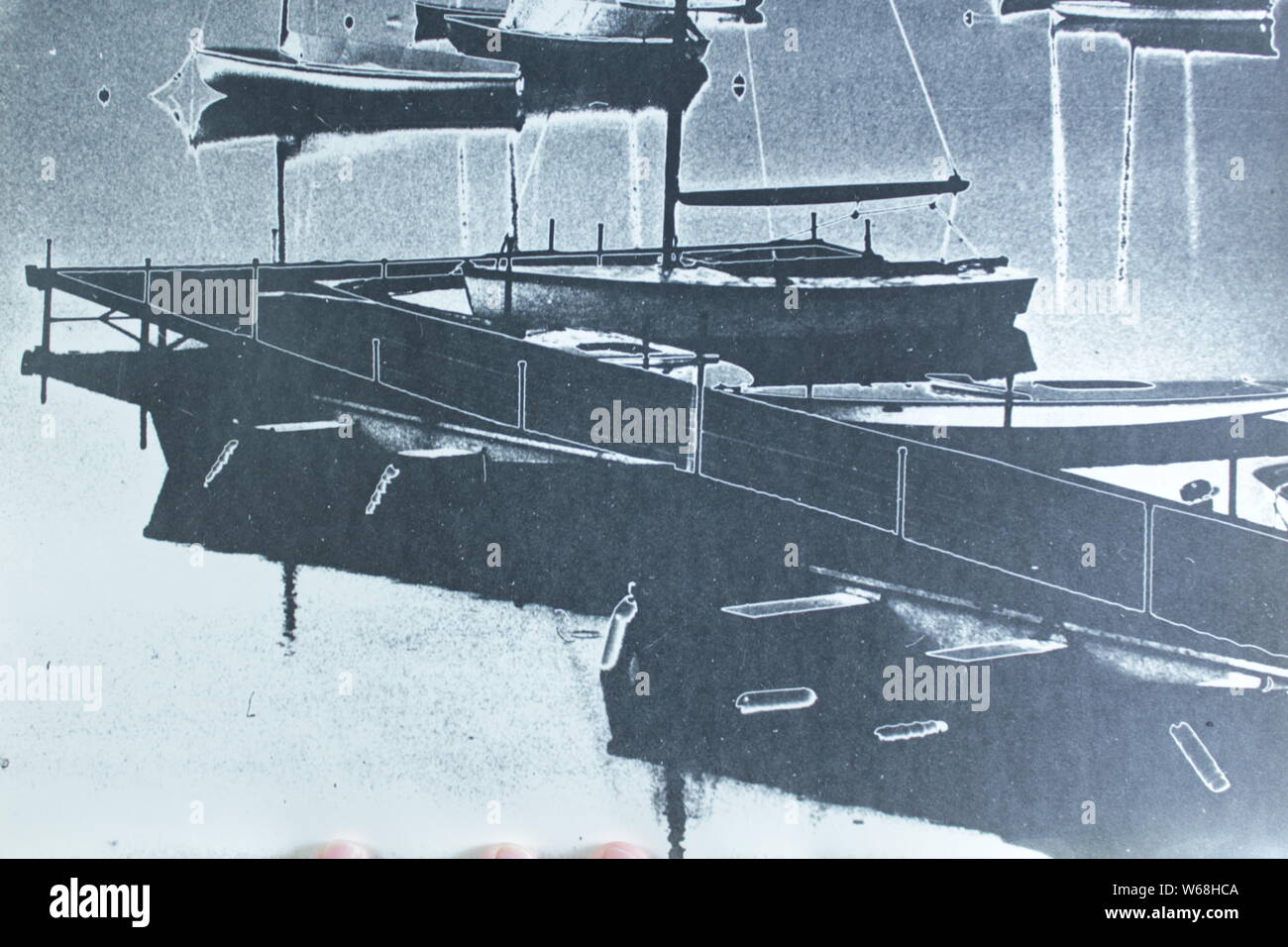 Fine black and white art photography of boats floating around a harbor ...