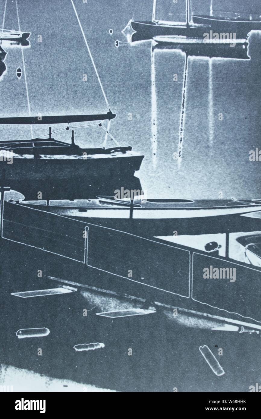 Fine black and white art photography of boats floating around a harbor ...