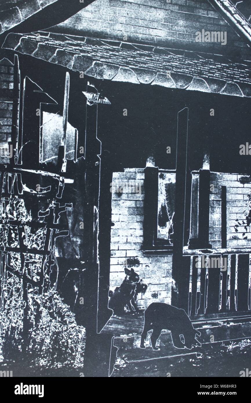 Fine black and white art photography from the 1970s of a decrepit old ...