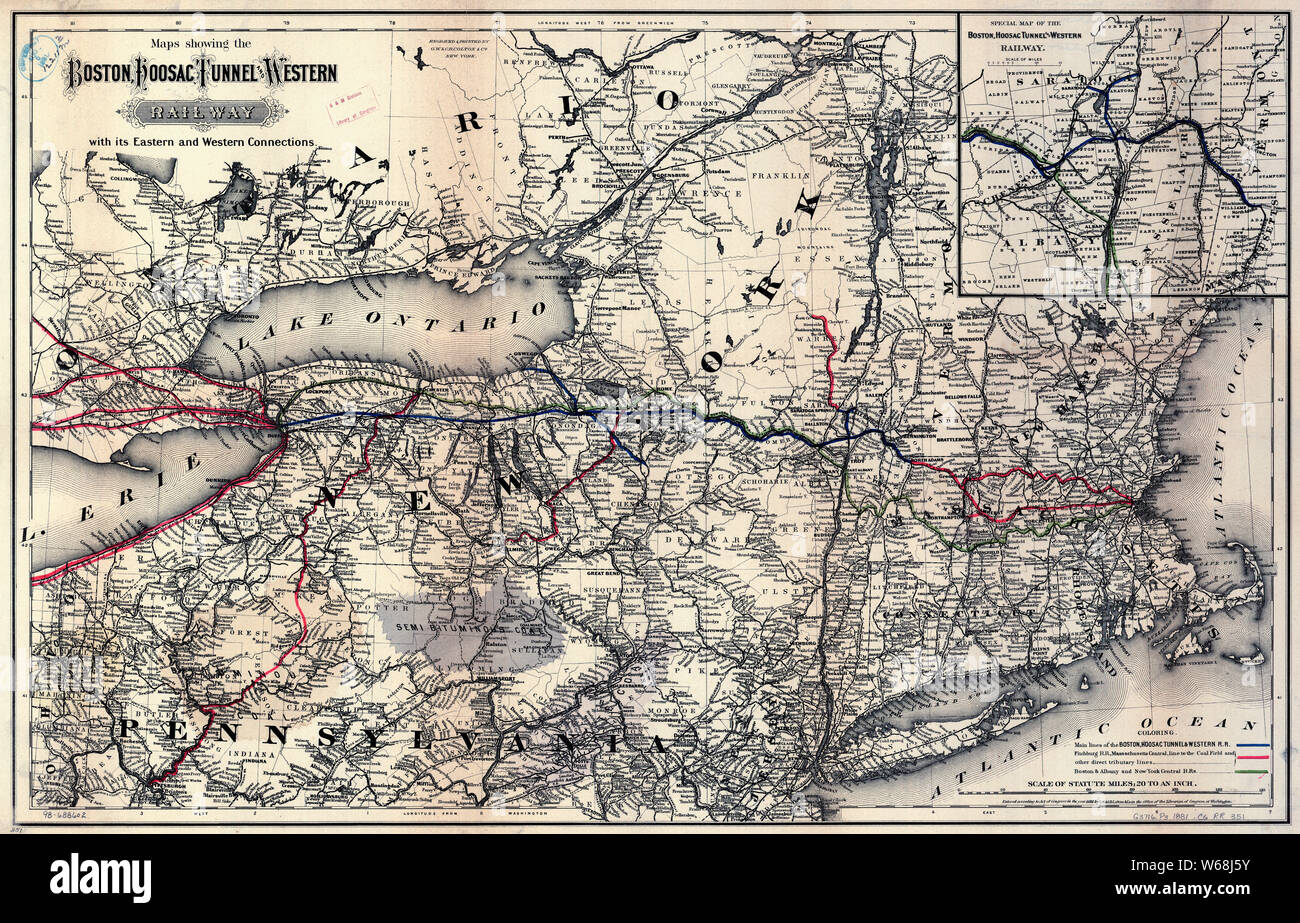 0213 Railroad Maps Maps showing the Boston Hoosac Tunnel and Western ...