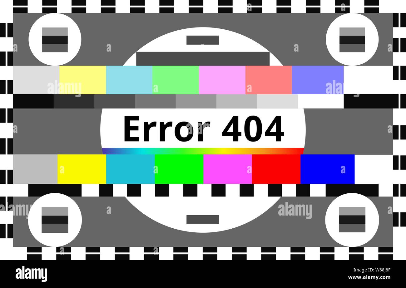 Error 404 Background in Abstract TV Test Style Stock Vector
