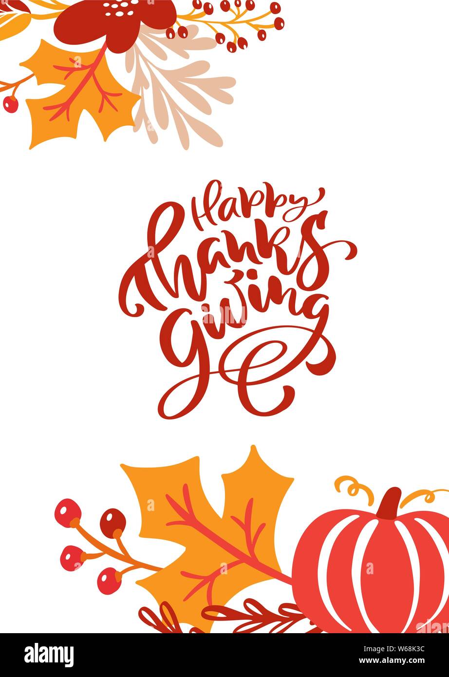 Vector calligraphy lettering text Happy Thanksgiving Day and ...