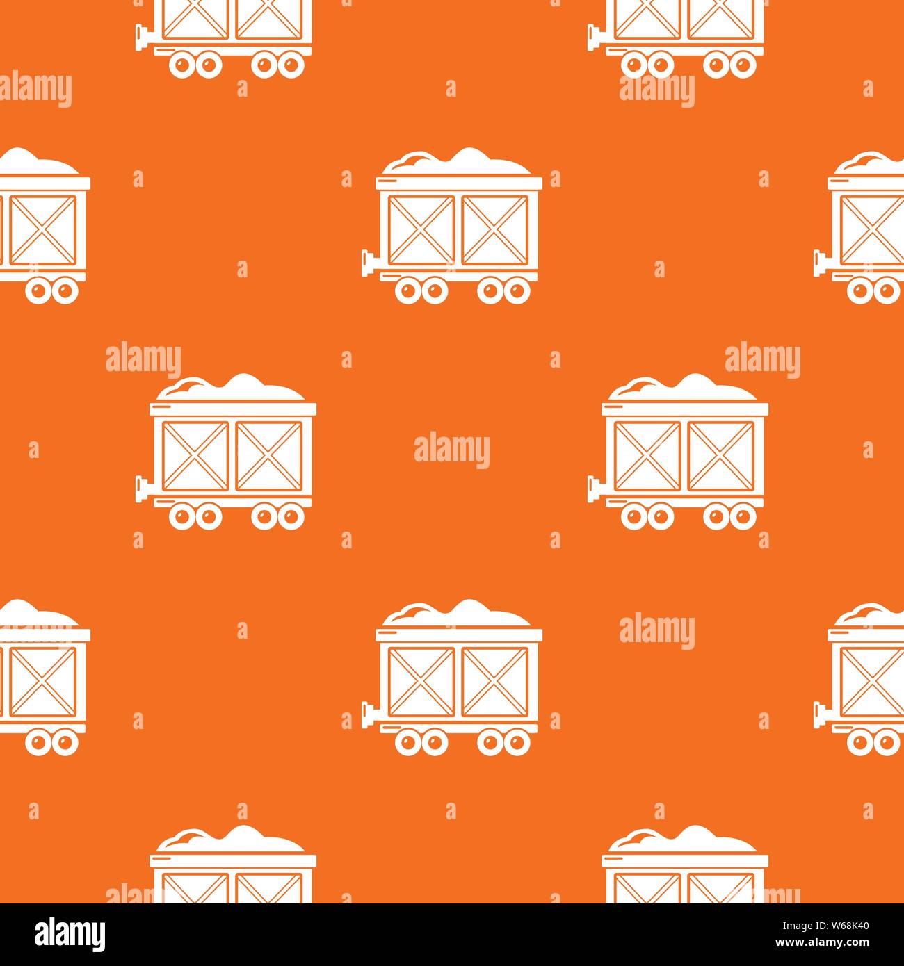 Railway wagon pattern vector orange Stock Vector