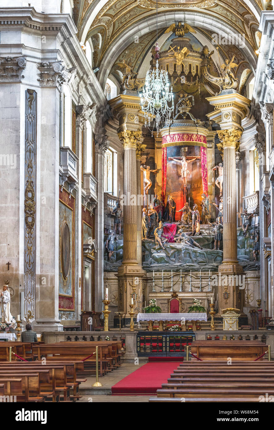 Impressive interior of Bom Jesus do Monte cathedral. Tenoes Braga Portugal Stock Photo Alamy