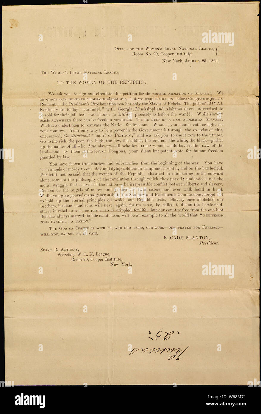 To the Women of the Republic, Address from the Women's Loyal National ...