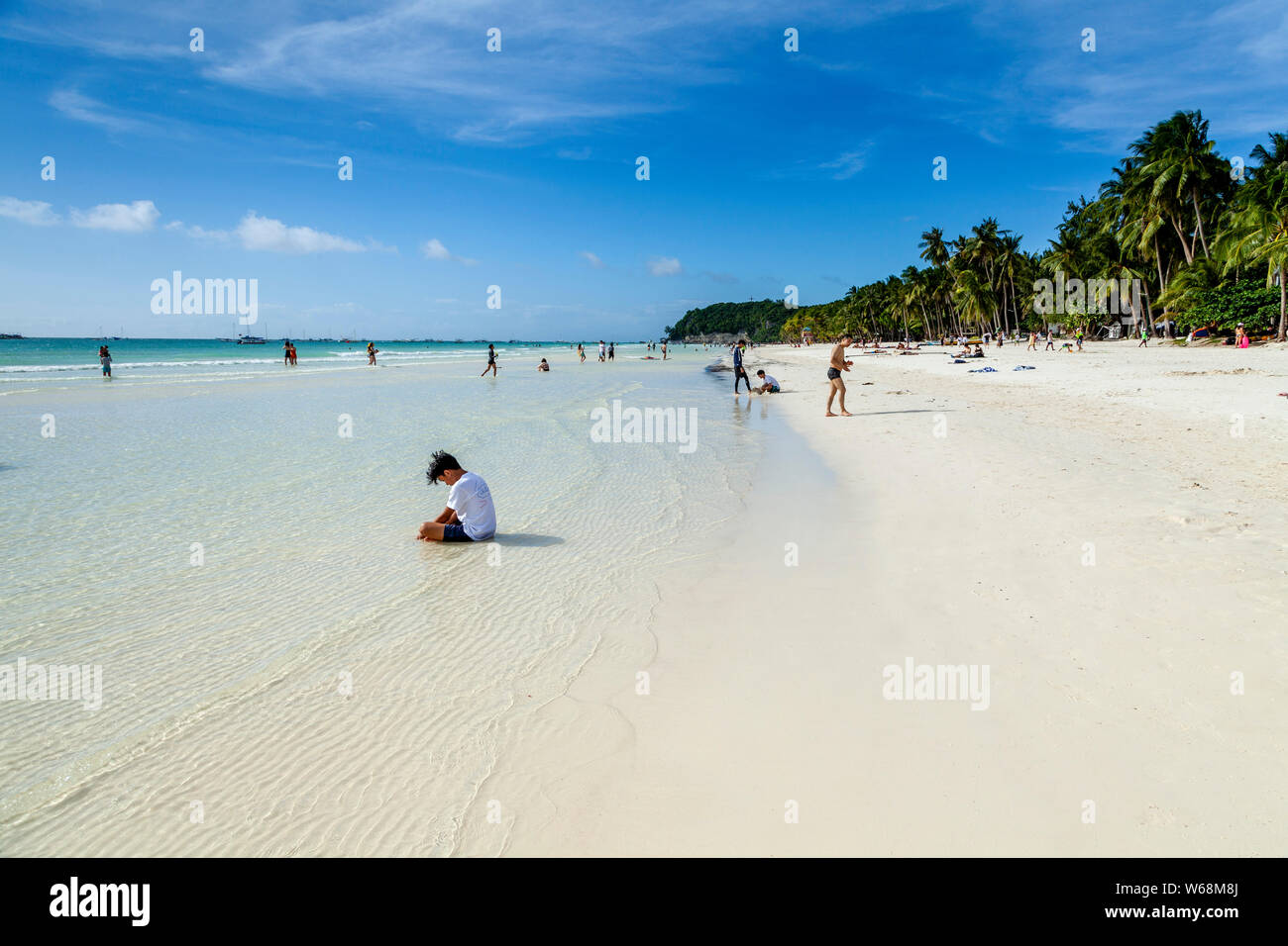 White Beach, Boracay, Aklan, The Philippines Stock Photo