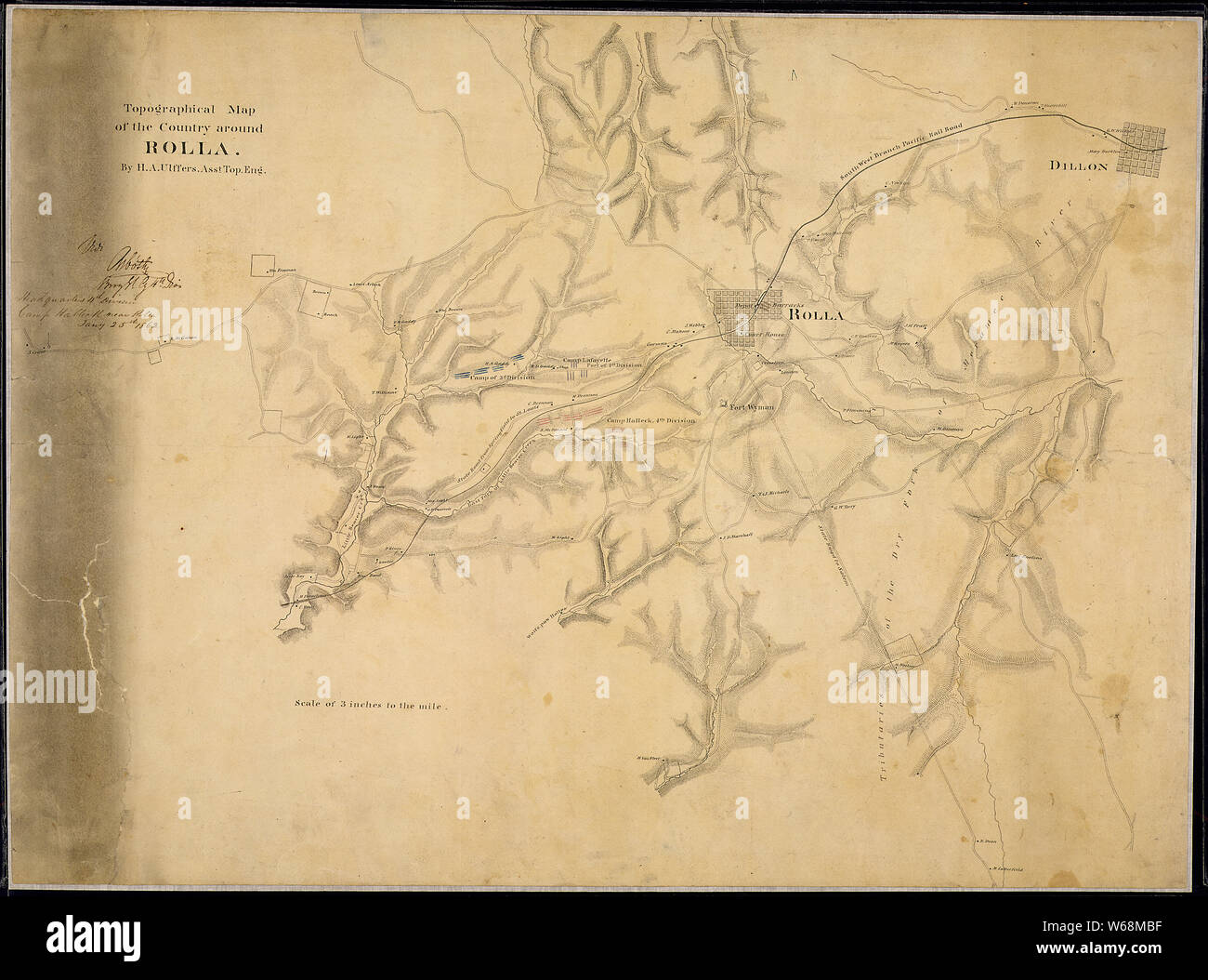 Topographical Map Of The Country Around Rolla. By H. A. Ulffers, Asst 