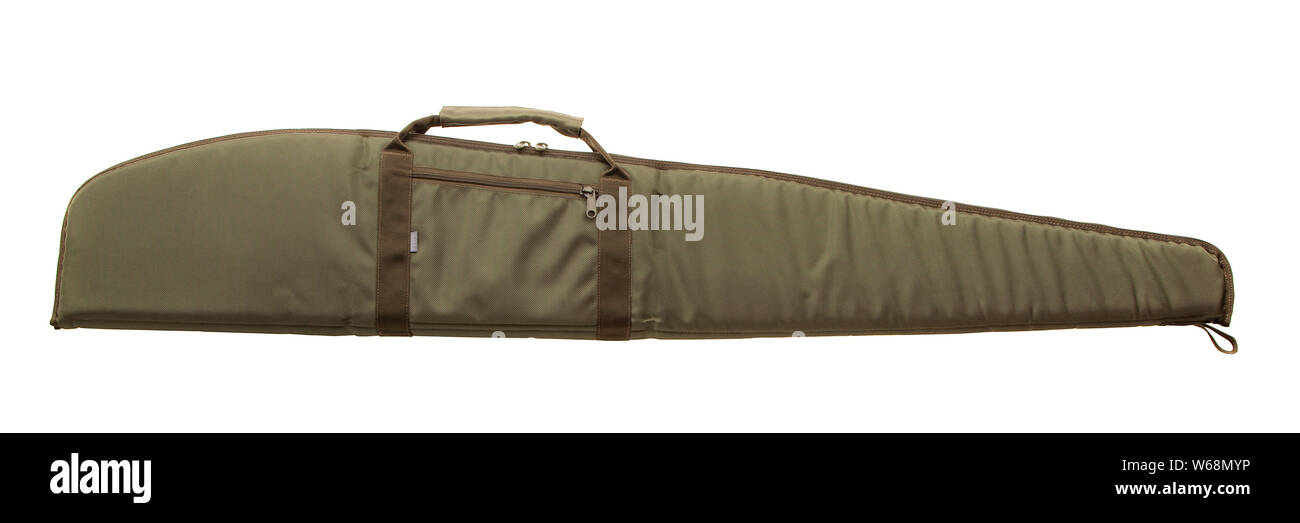 Green soft case for guns isolated for white background Stock Photo - Alamy