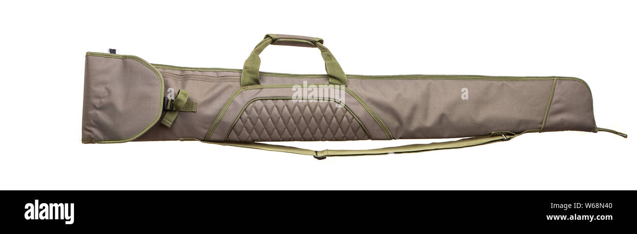 Green soft case for guns isolated for white background Stock Photo - Alamy