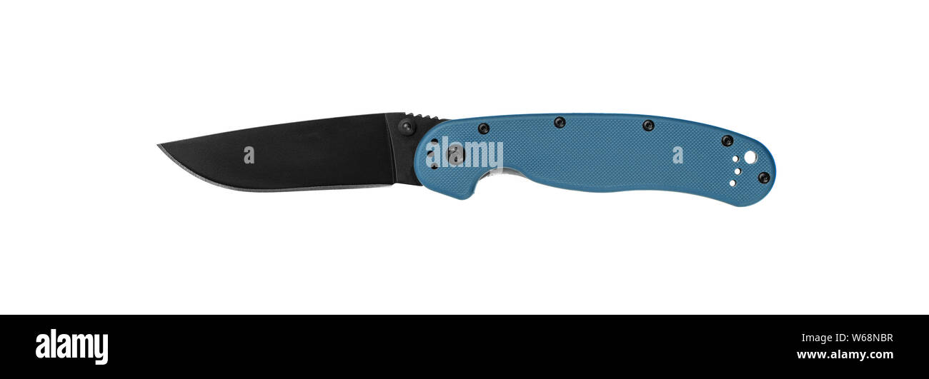 Penknife isolate on white background. Modern folding knife. Stock Photo