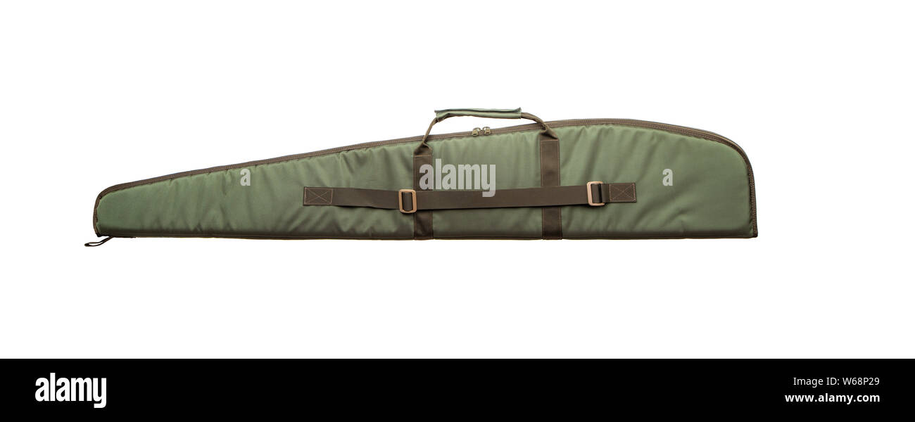 Green soft case for guns isolated for white background Stock Photo - Alamy
