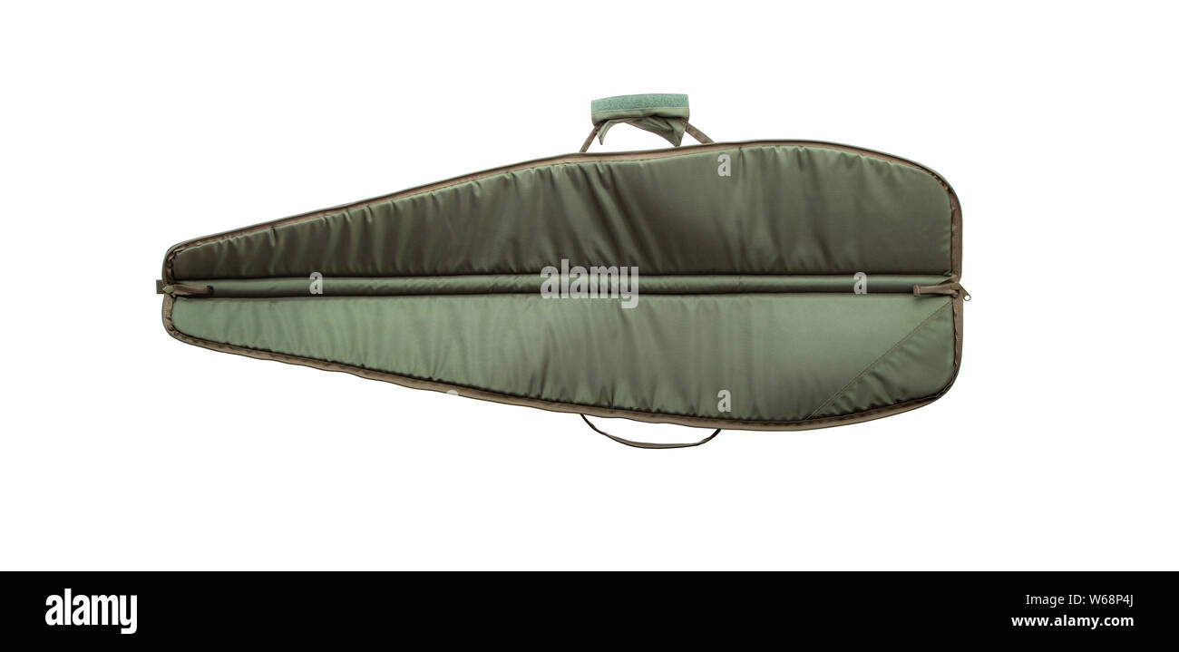 Green soft case for guns isolated for white background Stock Photo - Alamy