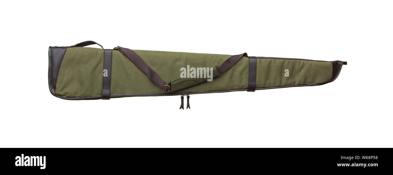 Green soft case for guns isolated for white background Stock Photo - Alamy