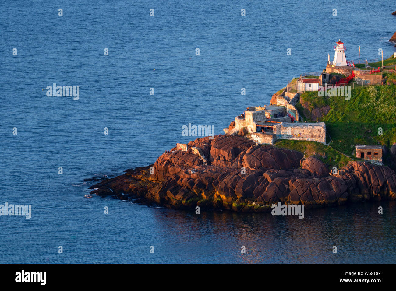 Fort Amherst Lighthouse view, Signal Hill National Historic Site, St John's, Newfoundland and Labrador, Canada Stock Photo