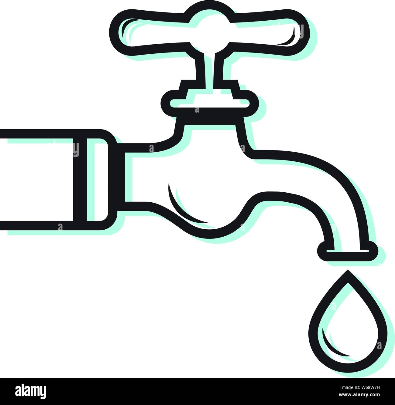Water Crisis Dry Taps Icon as EPS 10 File Stock Vector Image & Art
