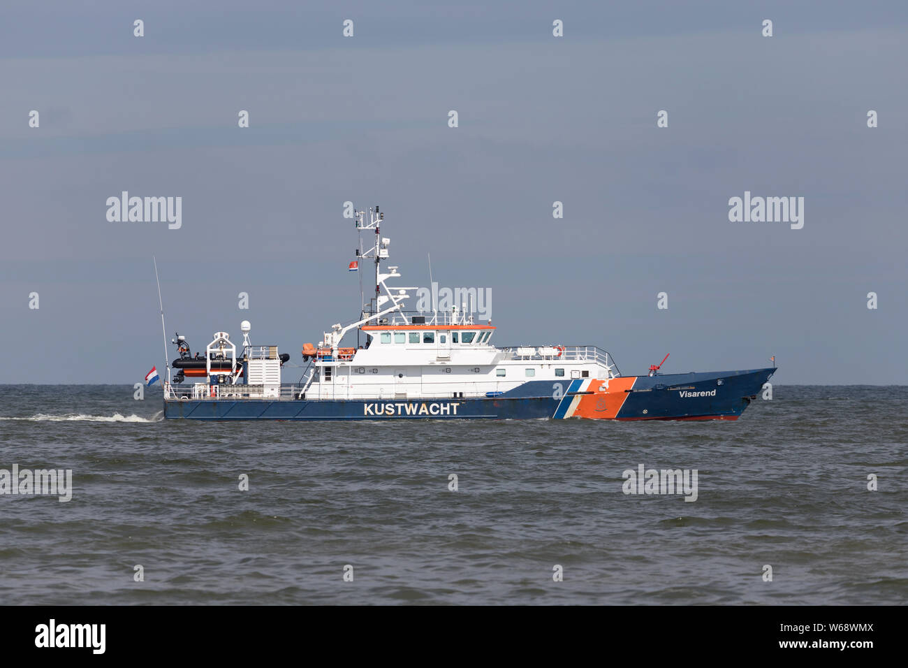 Kustwacht patrol boat VISAREND. The Netherlands Coastguard is an independent civil organization with own tasks, competences and responsibilities. Stock Photo