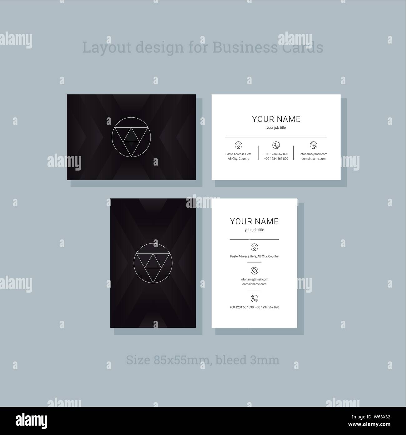 Business cards. Abstract background. Templates. Vector. Stock Vector