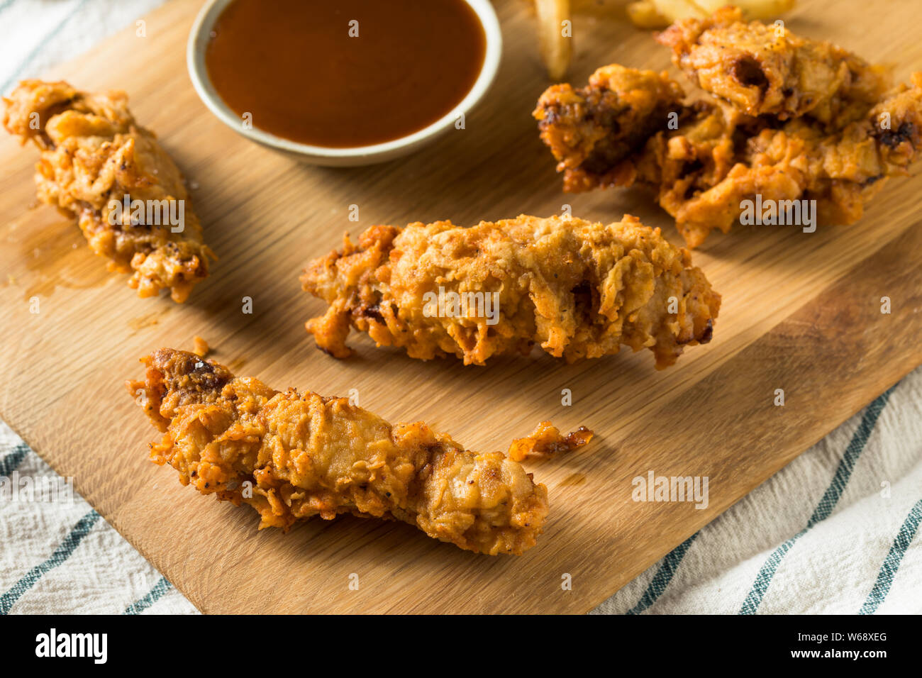 Homemade Deep Fried Idaho Finger Steaks with Fries Stock Photo Alamy