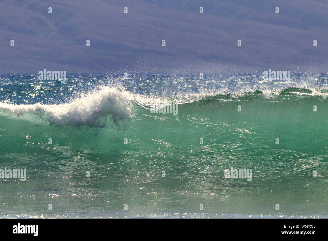 Powerful crashing surf on Maui Stock Photo
