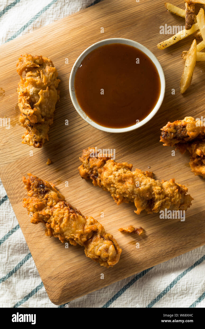 Homemade Deep Fried Idaho Finger Steaks with Fries Stock Photo Alamy