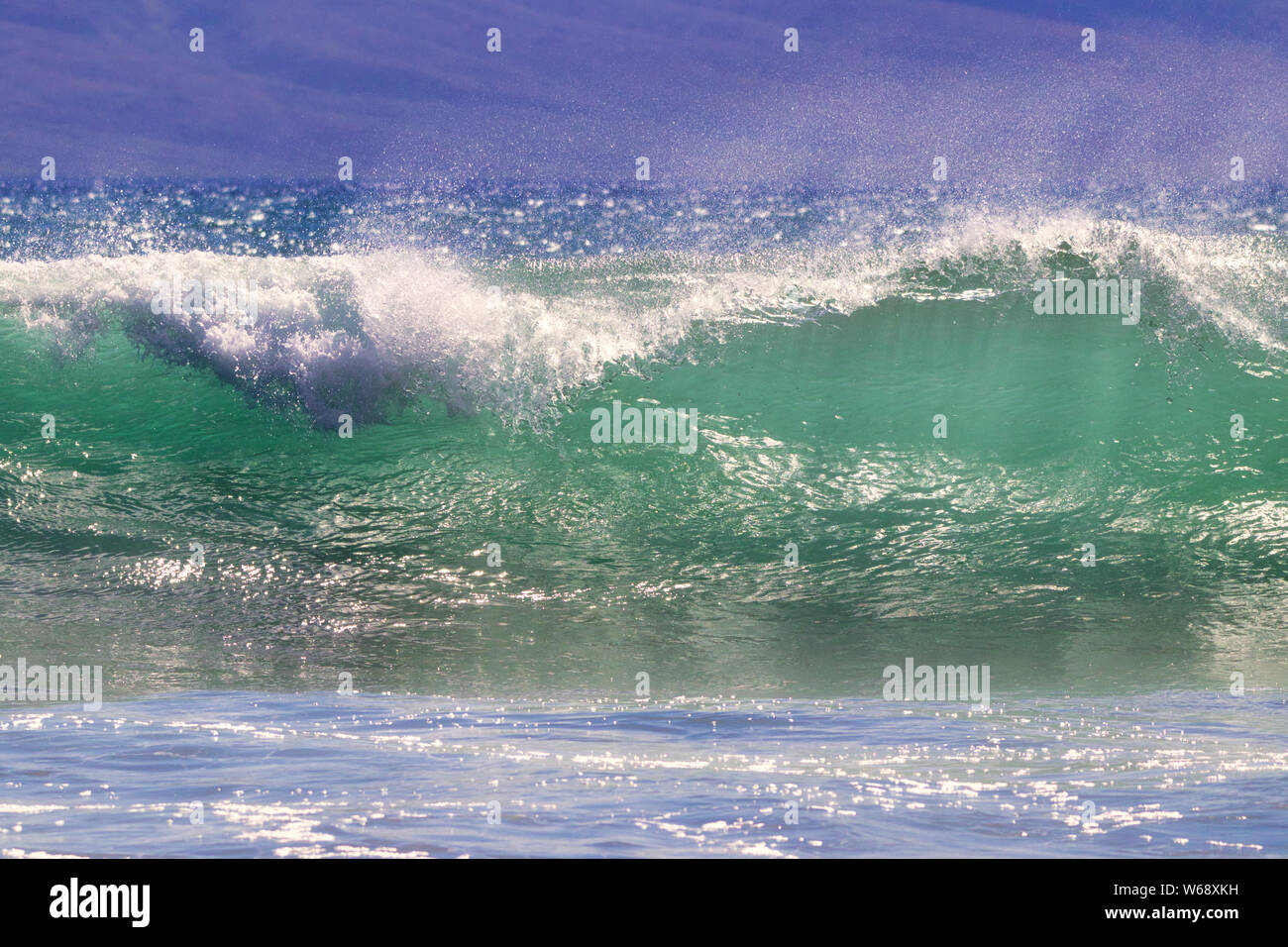 Powerful crashing surf on Maui. Stock Photo