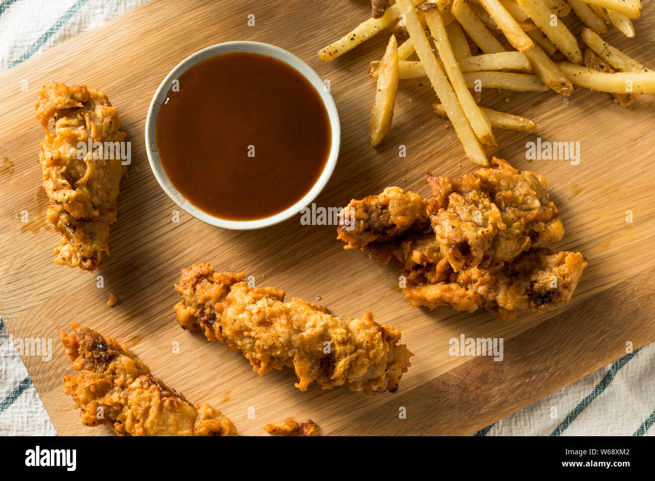 Homemade Deep Fried Idaho Finger Steaks with Fries Stock Photo Alamy
