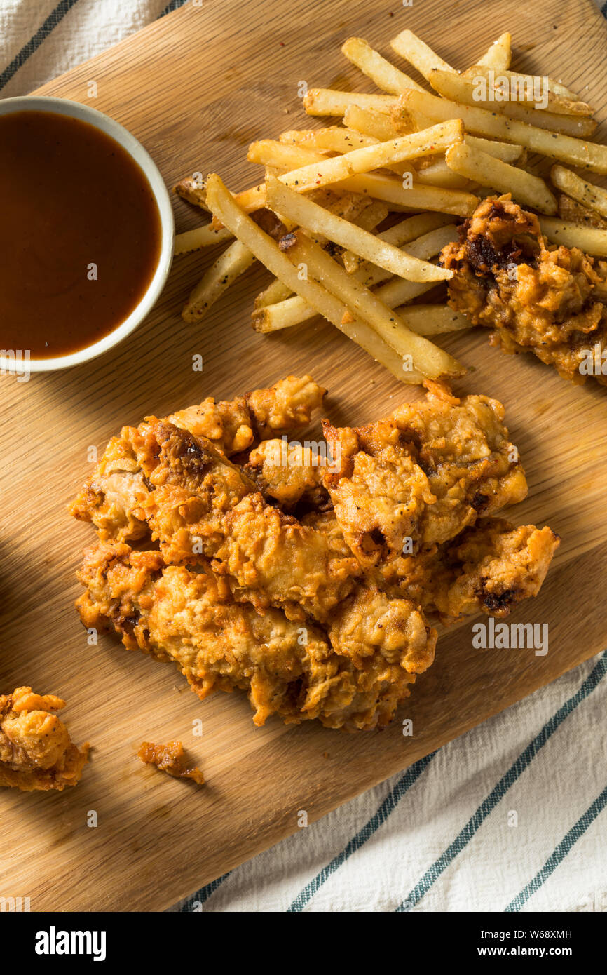 Homemade Deep Fried Idaho Finger Steaks with Fries Stock Photo Alamy