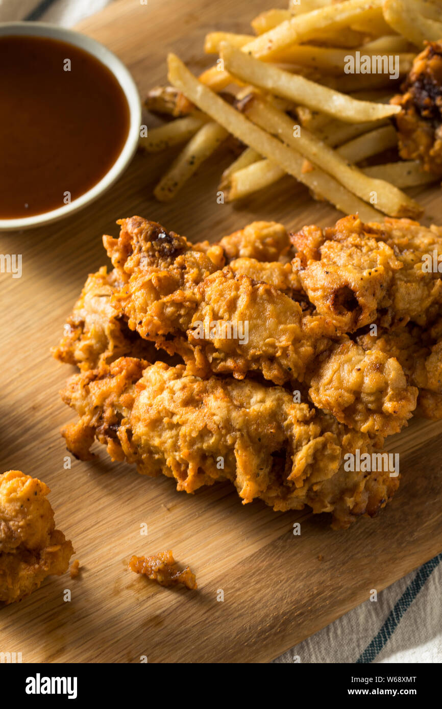 Homemade Deep Fried Idaho Finger Steaks with Fries Stock Photo Alamy