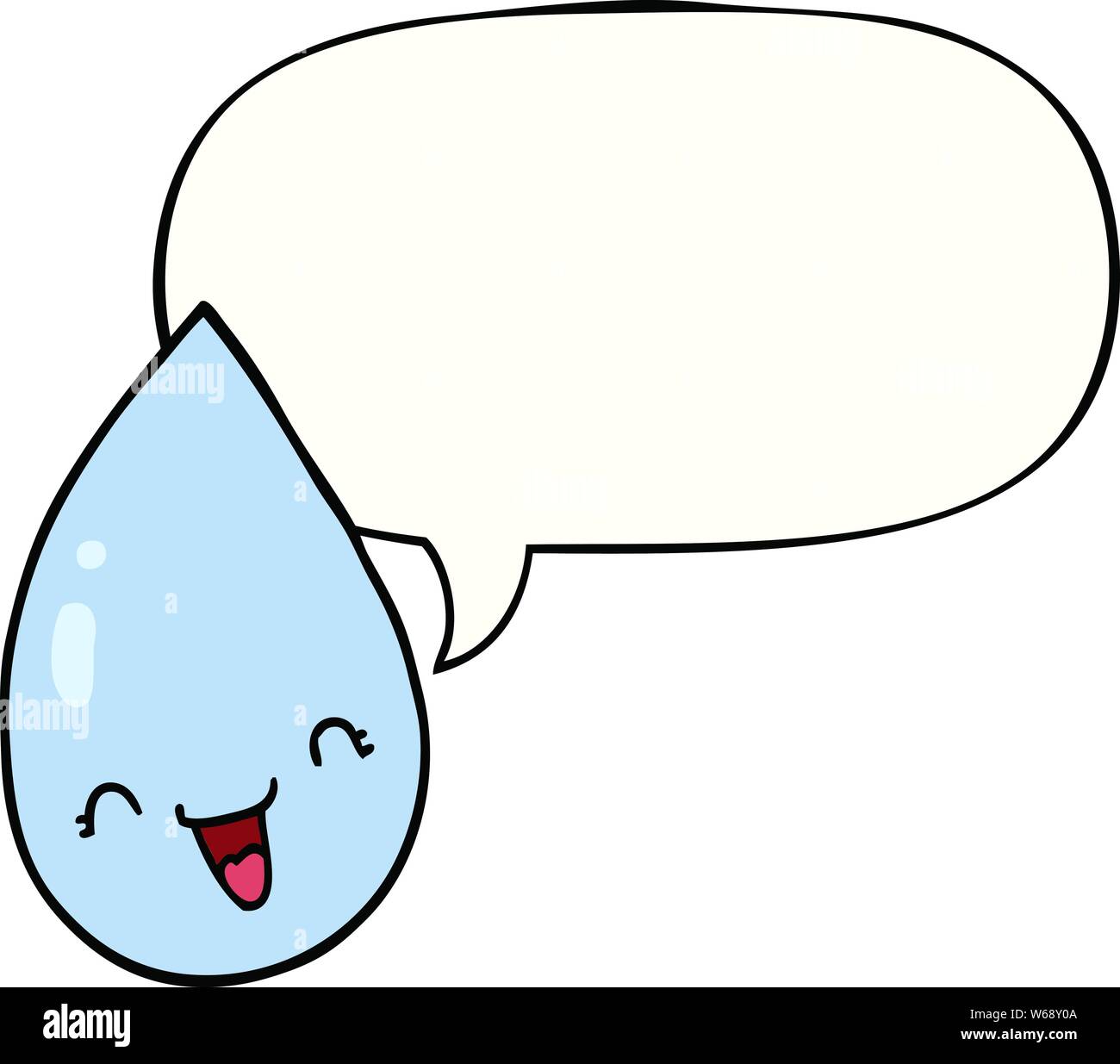 Cartoon Raindrop With Speech Bubble Stock Vector Image Art Alamy