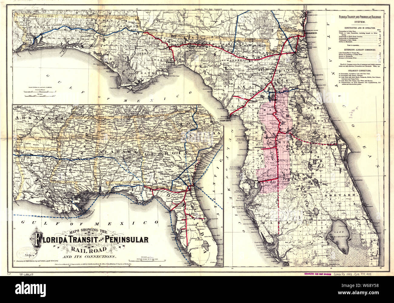 0261 Railroad Maps Maps showing - 0261 Railroad Maps Maps Showing The Florida Transit And Peninsula Rail Road And Its Connections Rebuild And Repair W68Y58