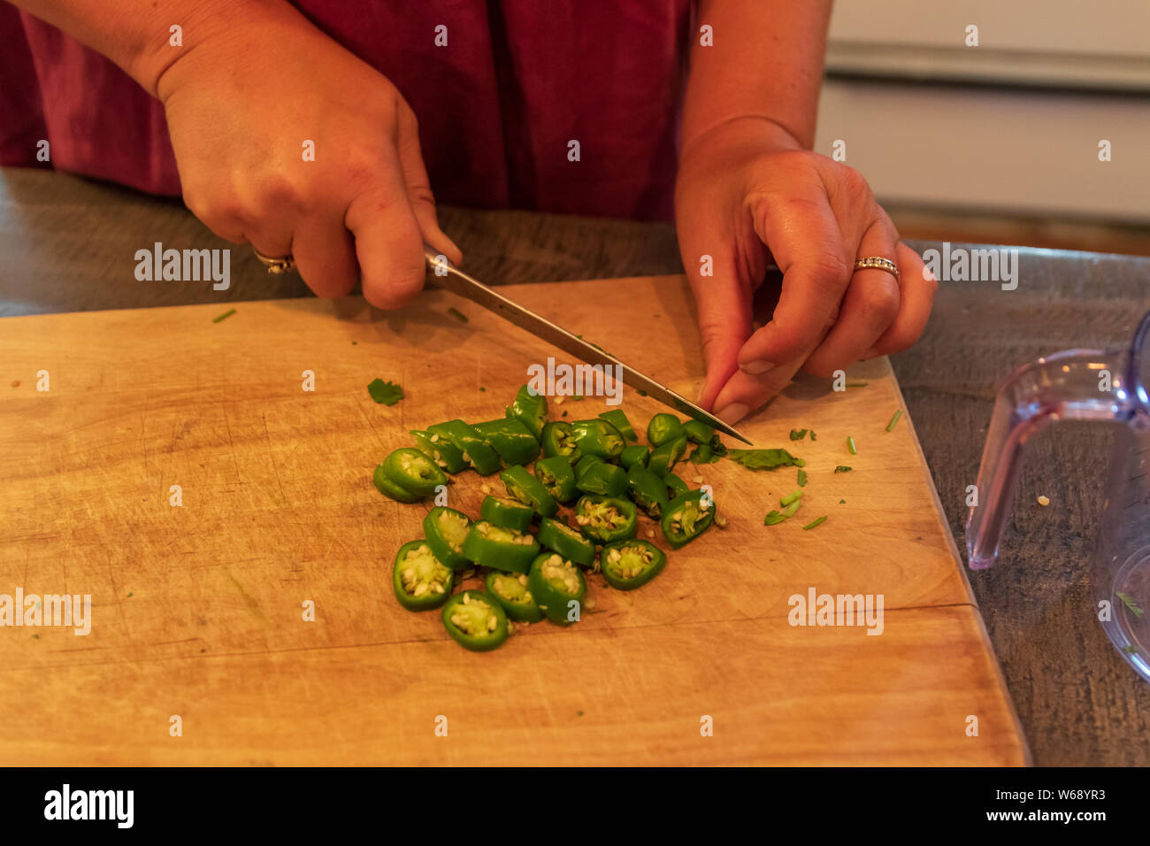 The canning garden fresh vegetables , Teresita, Oklahoma 2019 Stock