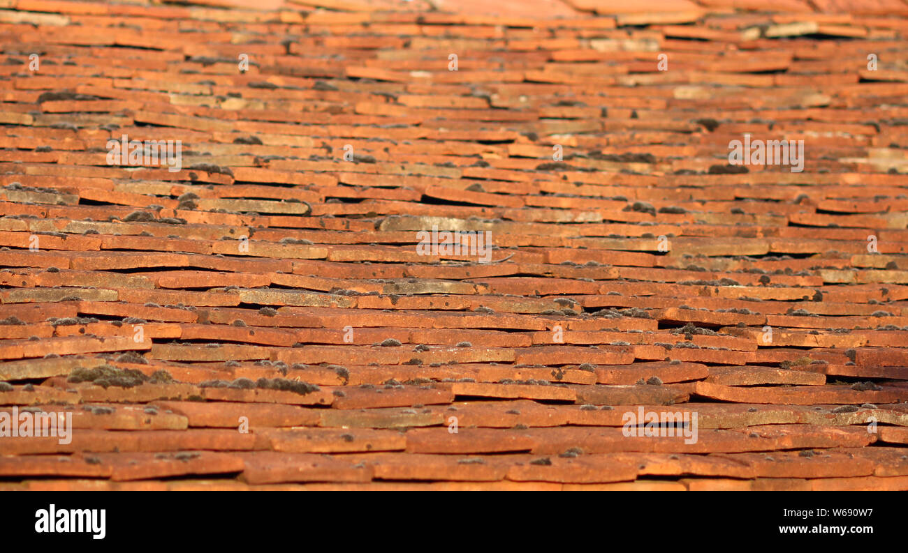 tiled roof cottage Burgundy France Stock Photo