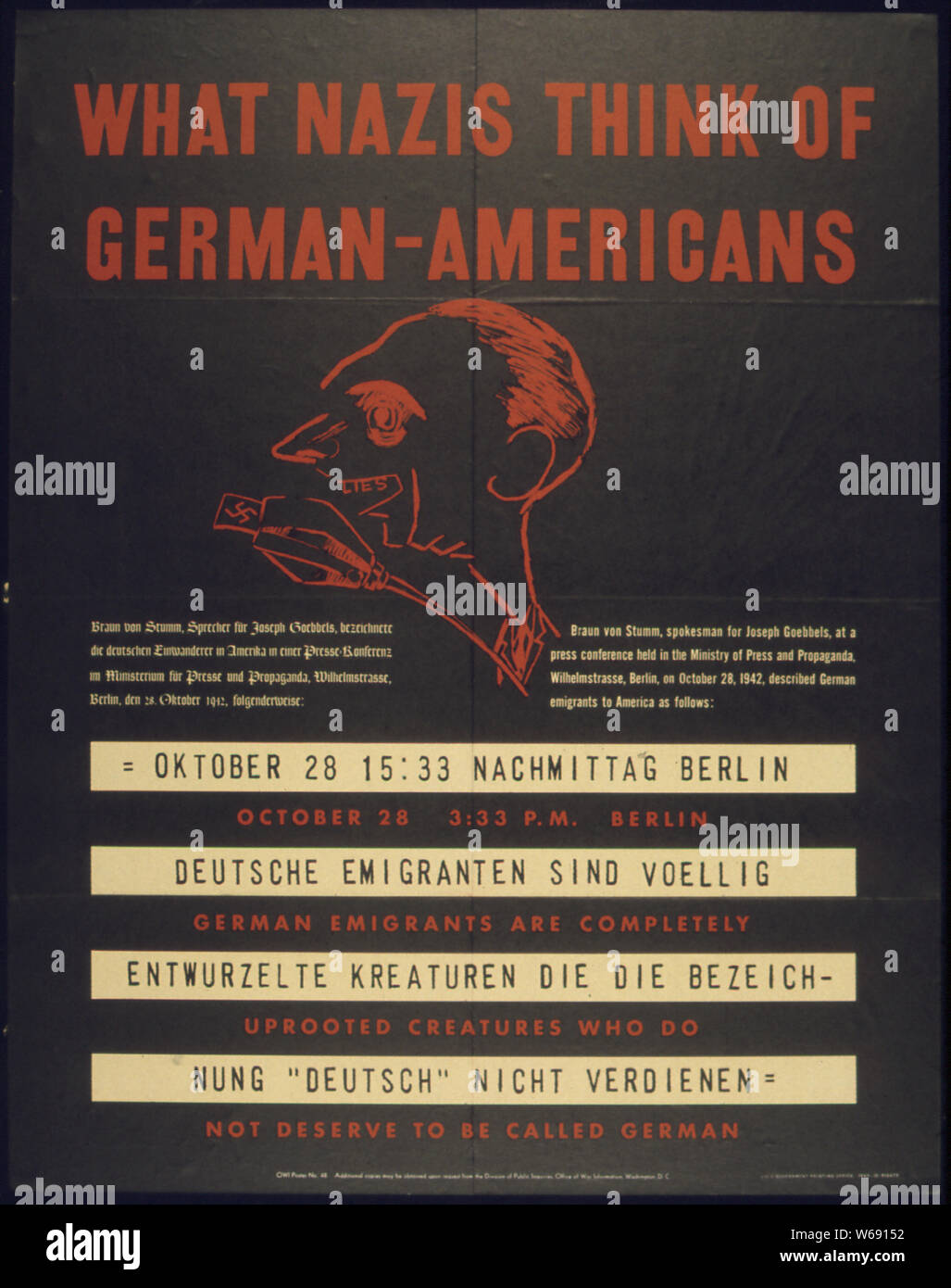 WHAT NAZIS THINK OF GERMANAMERICANS Stock Photo Alamy