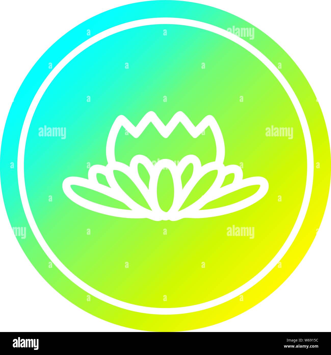 lotus flower circular icon with cool gradient finish Stock Vector Image ...