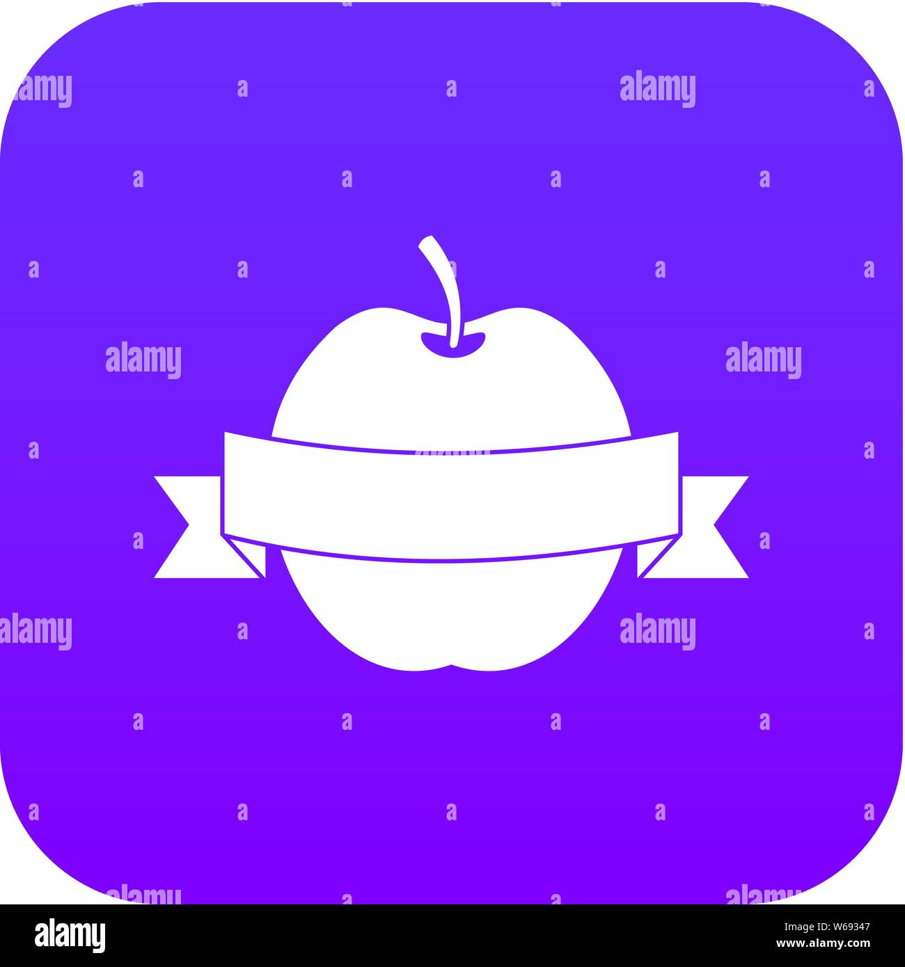 Apple with ribbon icon digital purple Stock Vector Image & Art - Alamy