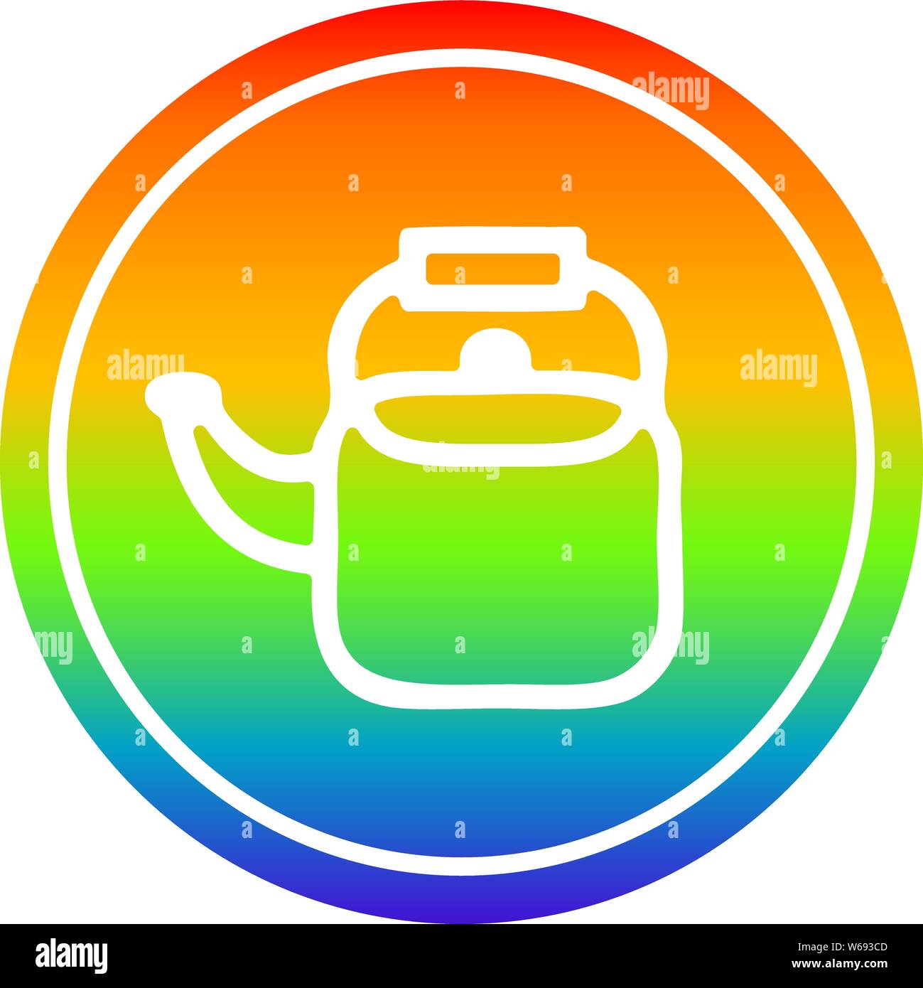 kitchen kettle circular icon with rainbow gradient finish Stock Vector ...