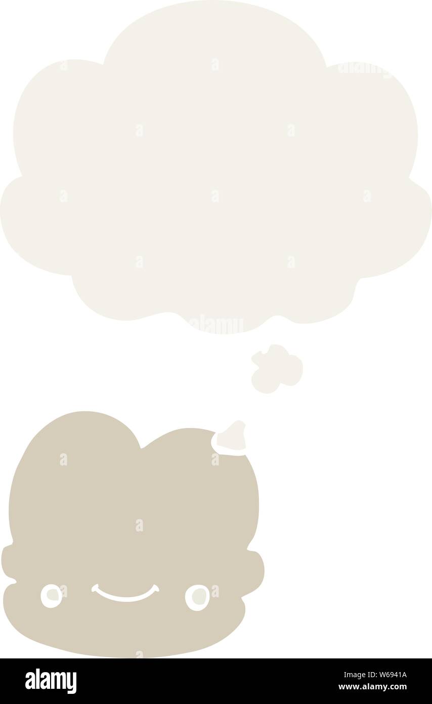 cartoon cloud with thought bubble in retro style Stock Vector Image ...