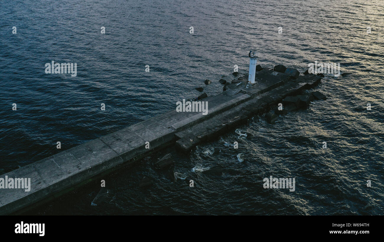 Aerial view of a pier Stock Photo
