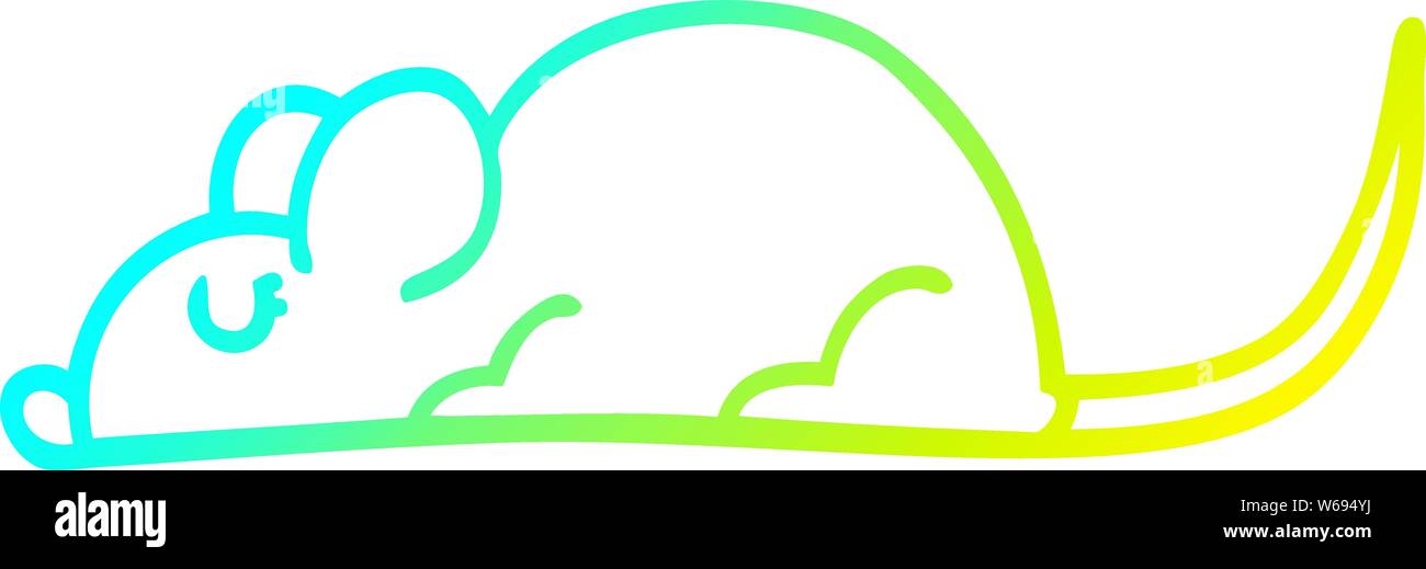 cold gradient line drawing of a cartoon black rat Stock Vector Image ...