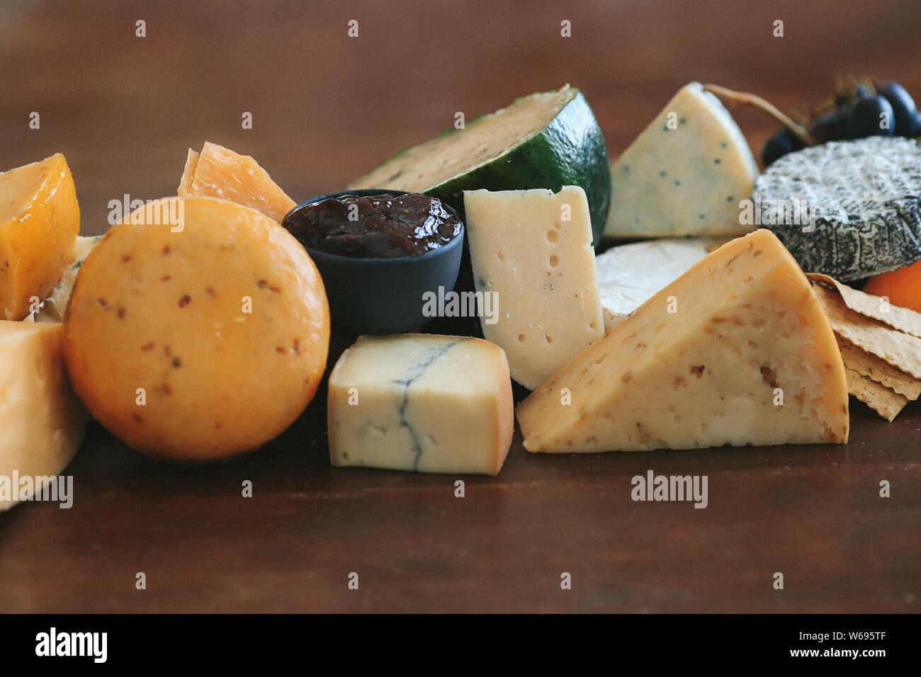 Delicious cheese on the table Stock Photo