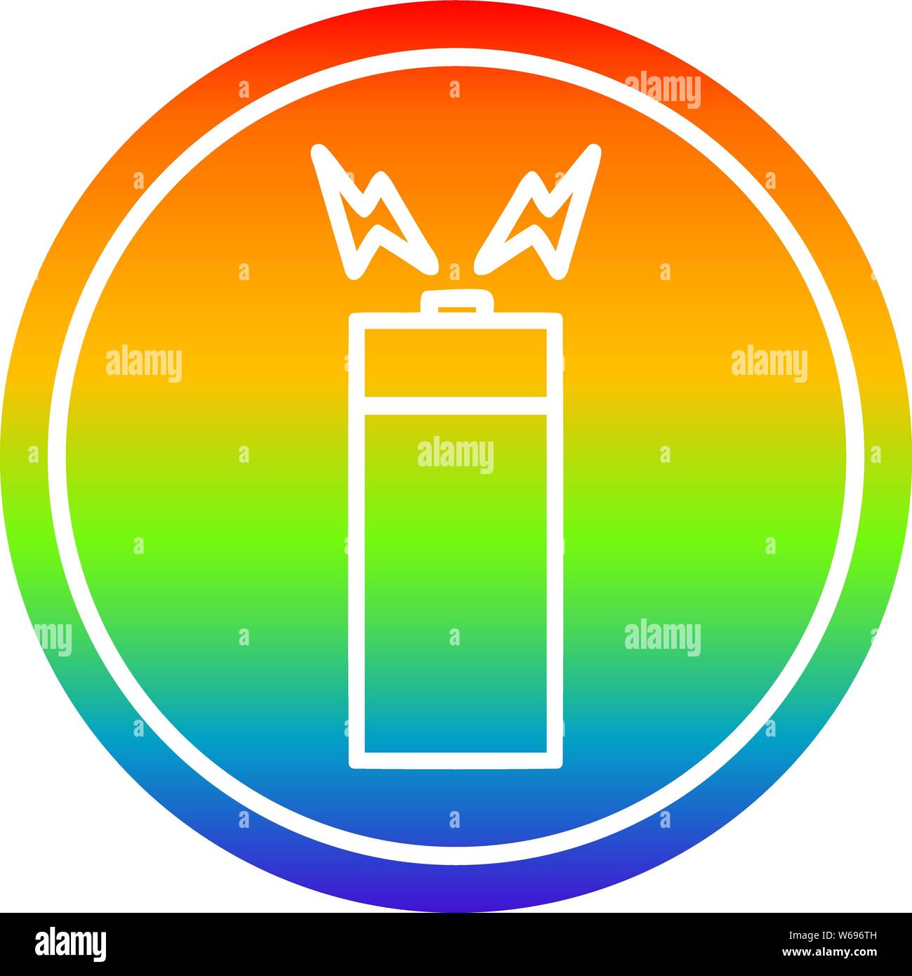 battery circular icon with rainbow gradient finish Stock Vector Image ...
