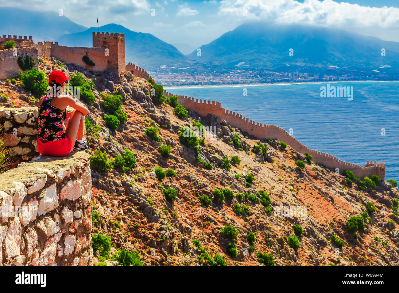 Beach Of Cleopatra With Sea And Rocks Of Alanya Peninsula Antalya Stock Photo Picture And Royalty Free Image Image 53518361