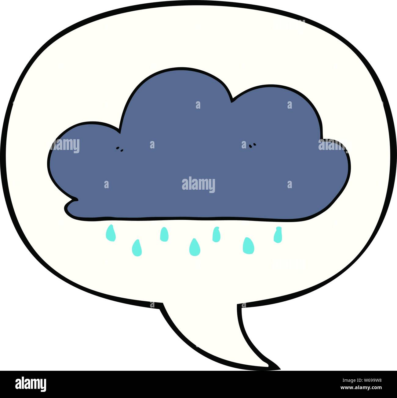 cartoon rain cloud with speech bubble Stock Vector Image & Art - Alamy