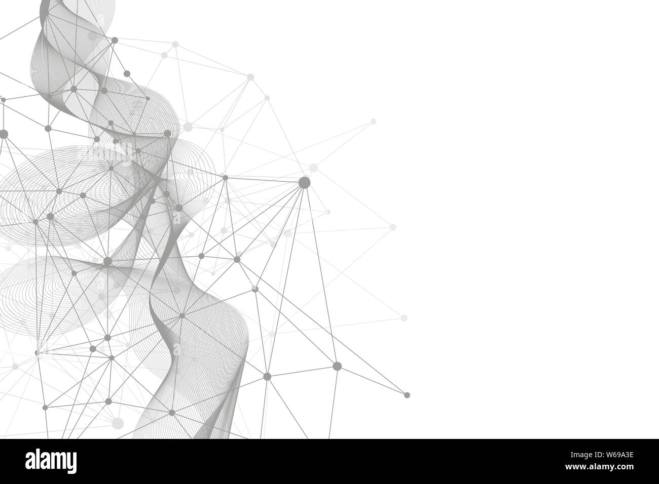 Geometric abstract background with connected line and dots. Structure ...