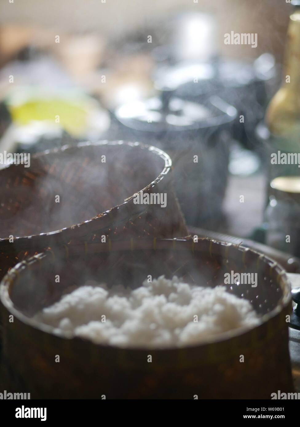 Bamboo cooking rice hi-res stock photography and images - Alamy