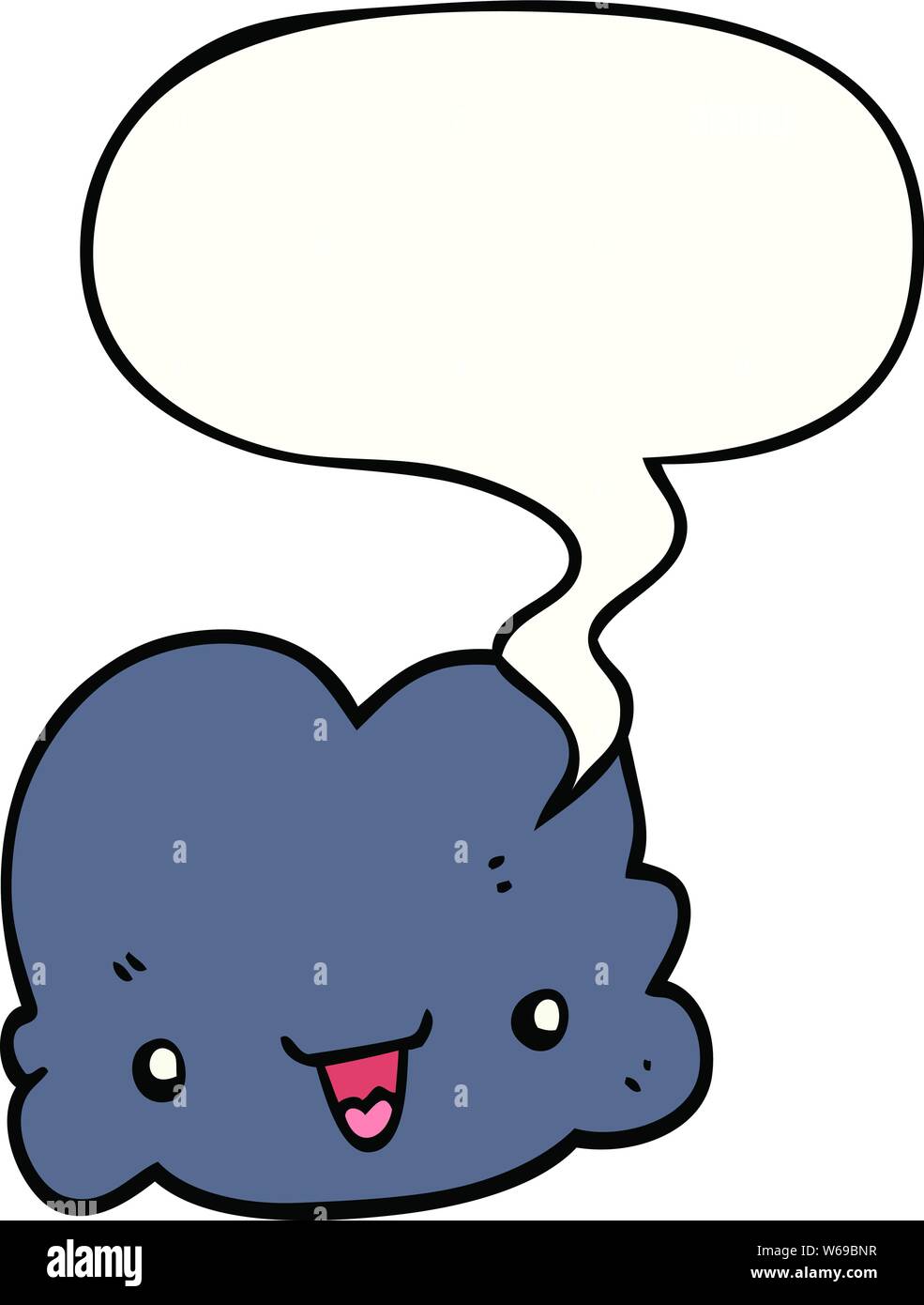 cartoon tiny happy cloud with speech bubble Stock Vector Image & Art ...