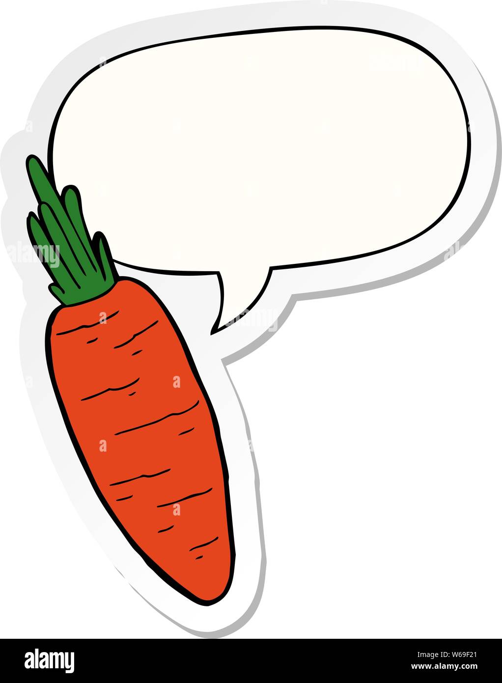 cartoon carrot with speech bubble sticker Stock Vector Image &amp; Art - Alamy